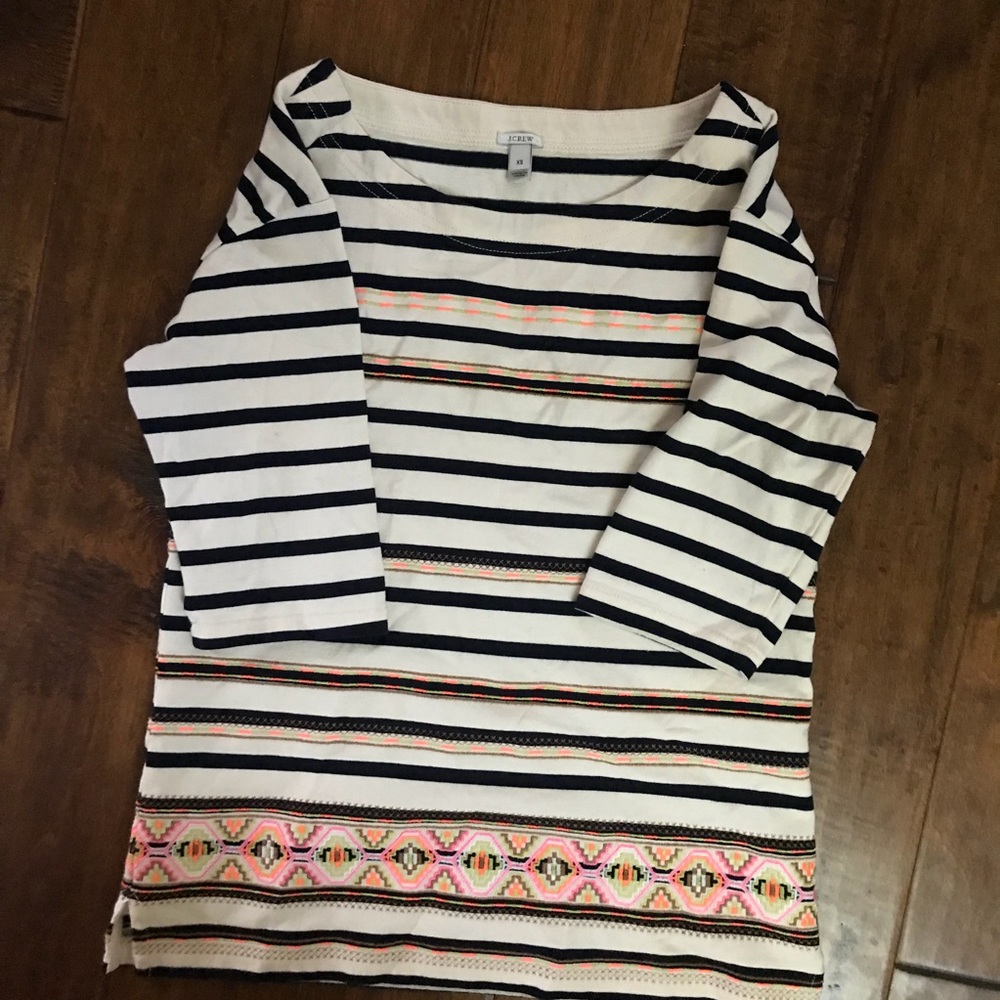 Jcrew boatneck striped shirt